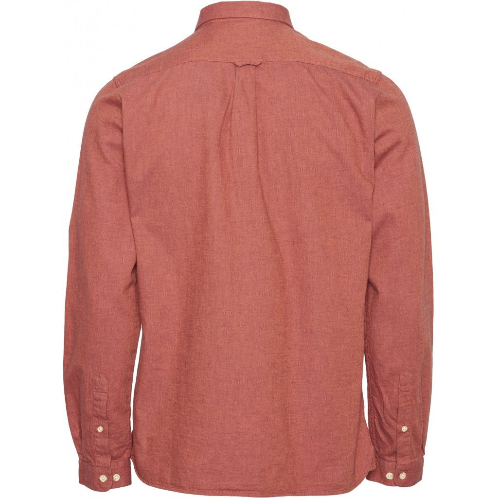 Chemise rouge en coton bio - mélange effet flanelle