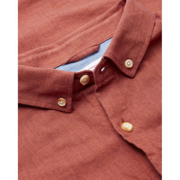Chemise rouge en coton bio - mélange effet flanelle
