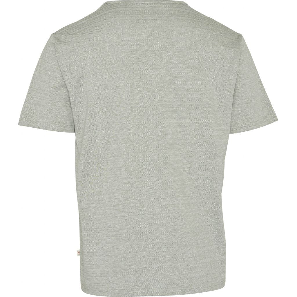 T-shirt vert clair chiné en coton bio - Slope striped pique
