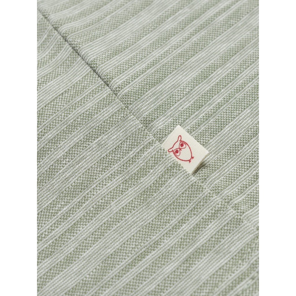 T-shirt vert clair chiné en coton bio - Slope striped pique
