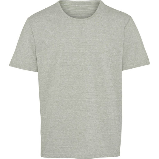 T-shirt vert clair chiné en coton bio - Slope striped pique