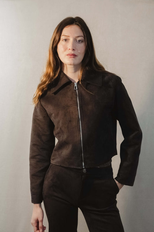Veste made in france upcyclé | marron "clothilde"