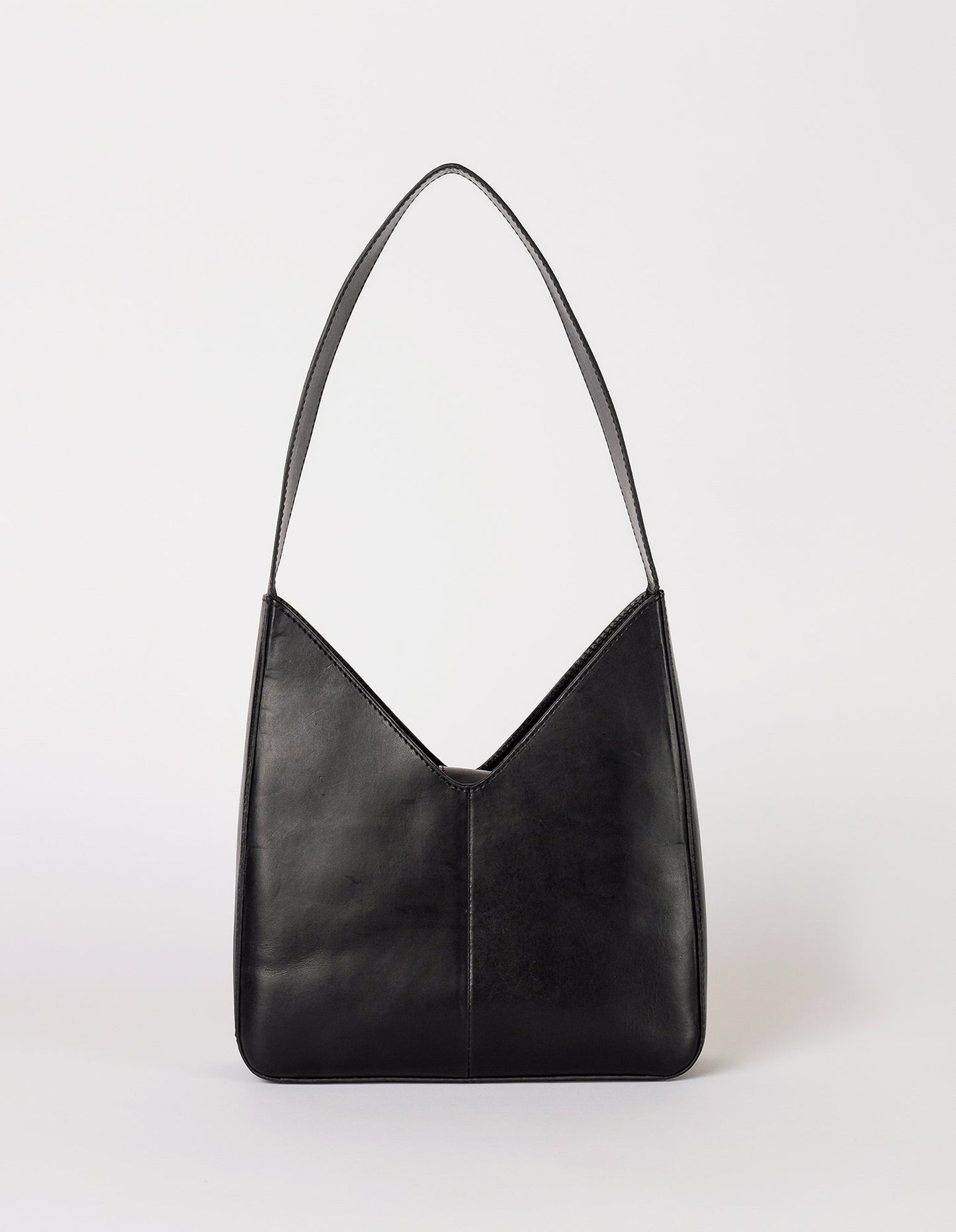 Sac à main en cuir tannage végétal | noir "Vicky black classic leather"