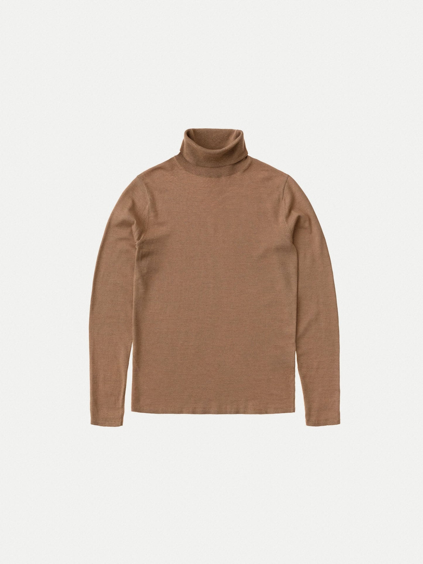 Pull col roulé camel en laine et coton bio - vivi rollneck beige