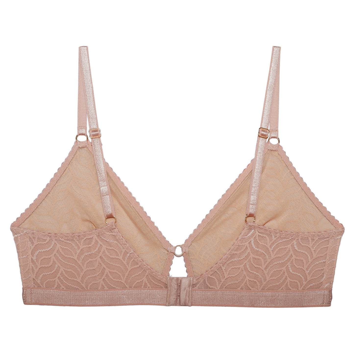 Soutien-gorge en dentelle rose poudré en polyamide recyclé - Vivi