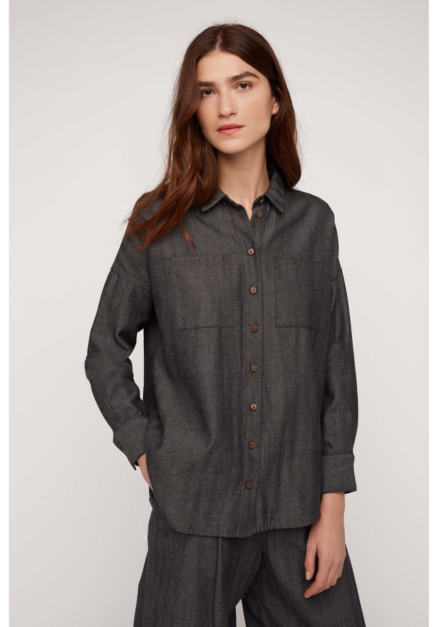 Surchemise gris en coton bio - elodie