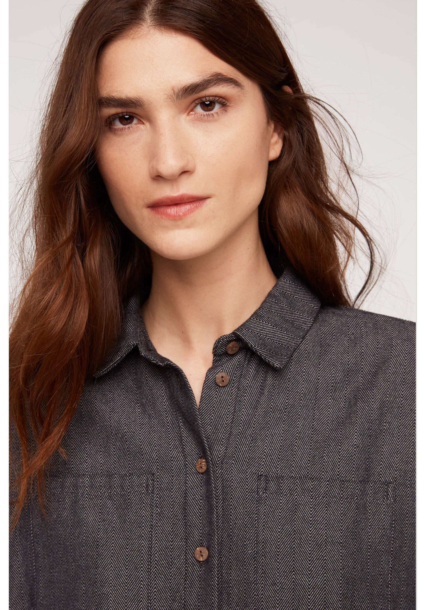 Surchemise gris en coton bio - elodie