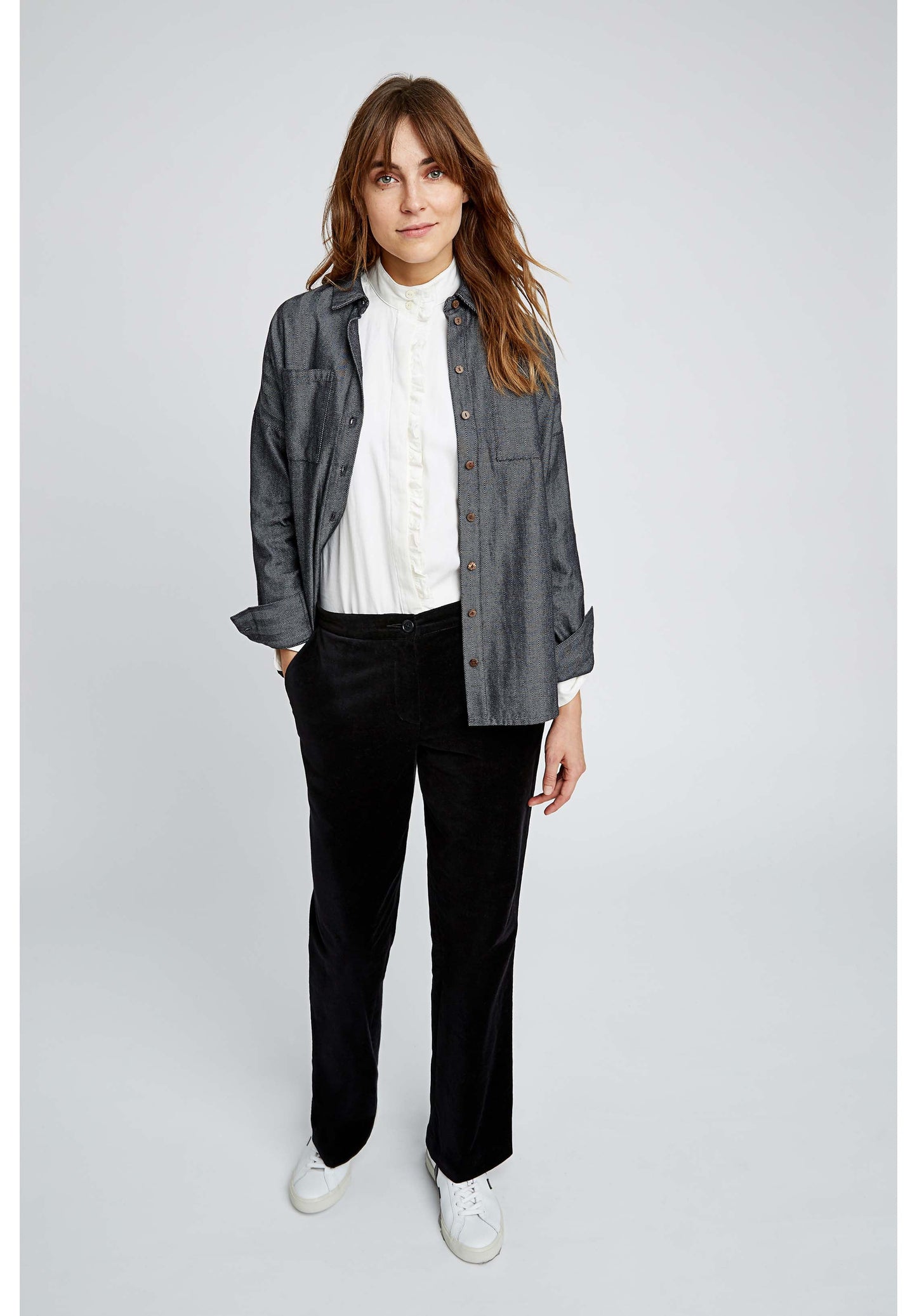 Surchemise gris en coton bio - elodie