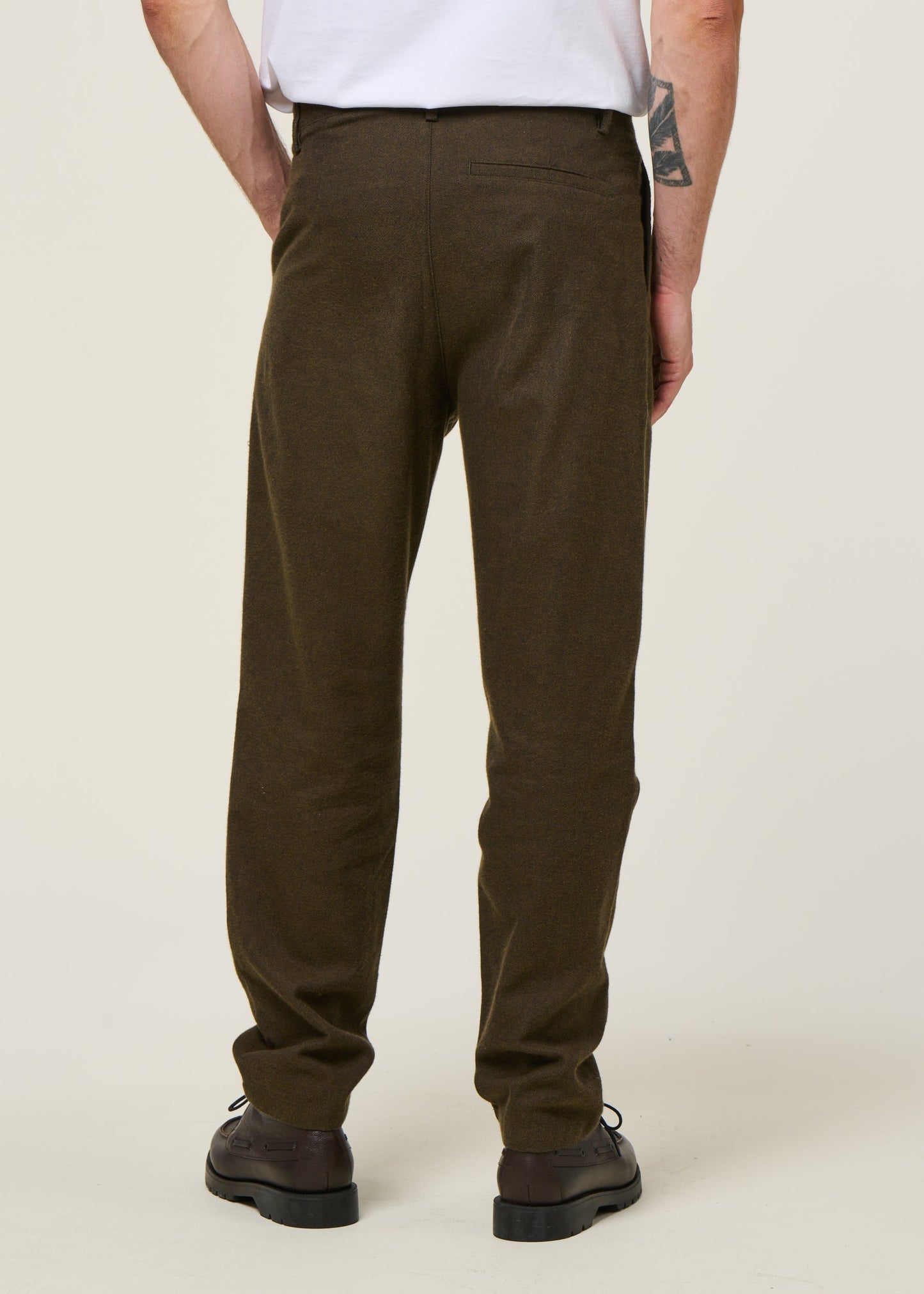 Pantalon droit en coton biologique | marron "flannel everyday pant organic cotton - twill brown"