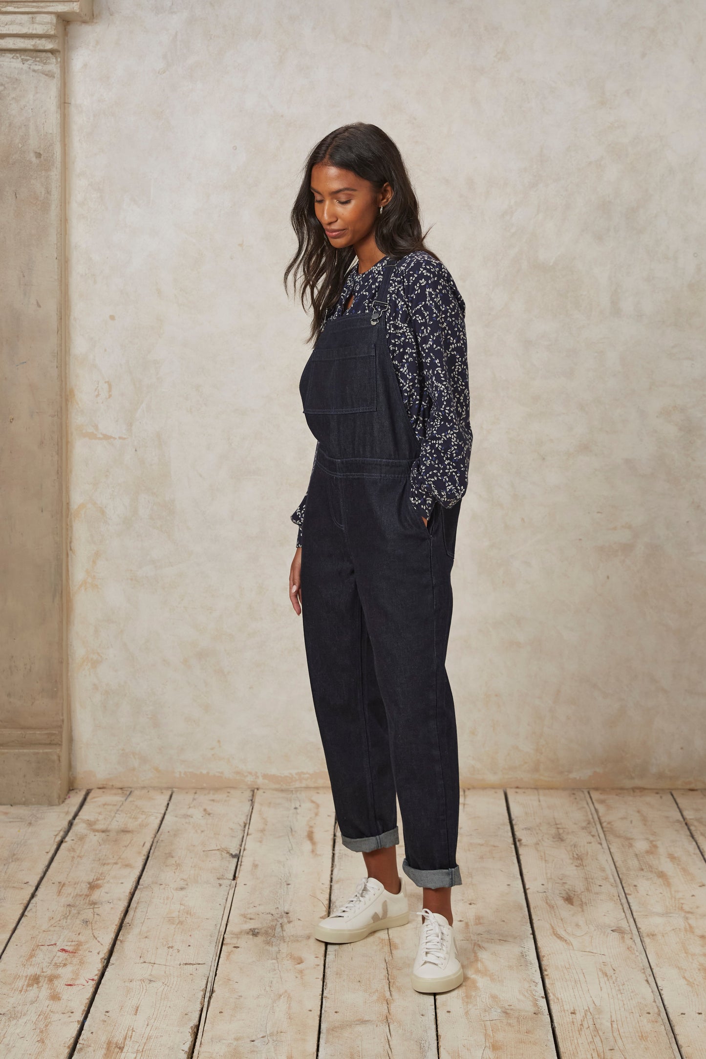 Salopette bleu foncé en coton bio - brooklyn dungarees dark blue