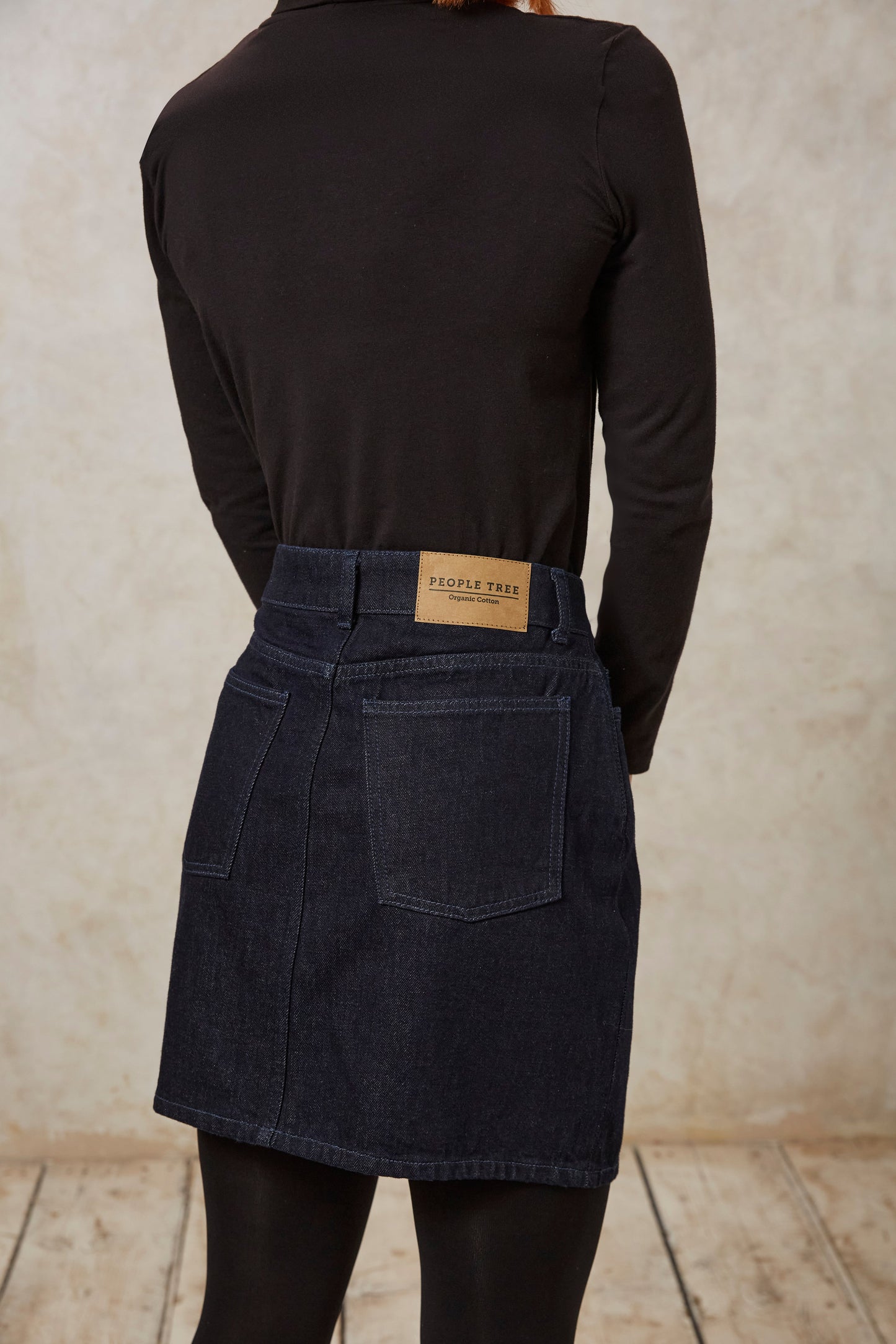Jupe en jean bleu foncé en Coton bio - Catrina