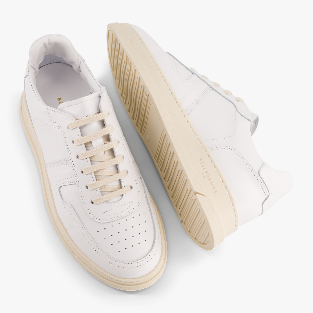 Baskets blanches en cuir certifié - b5 white