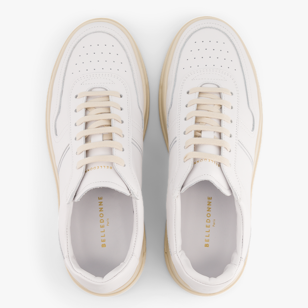 Baskets blanches en cuir certifié - b5 white