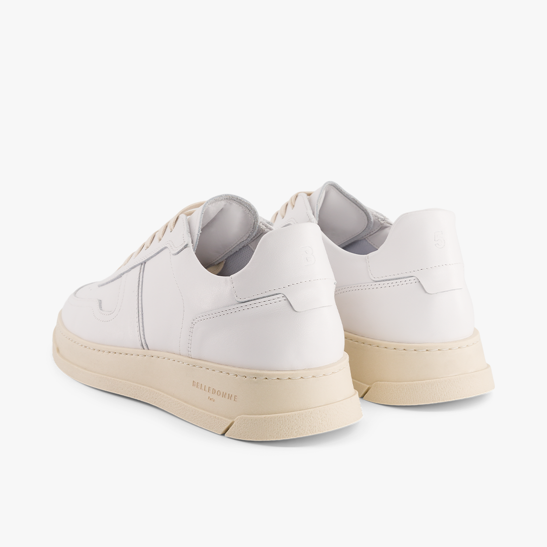 Baskets blanches en cuir certifié - b5 white