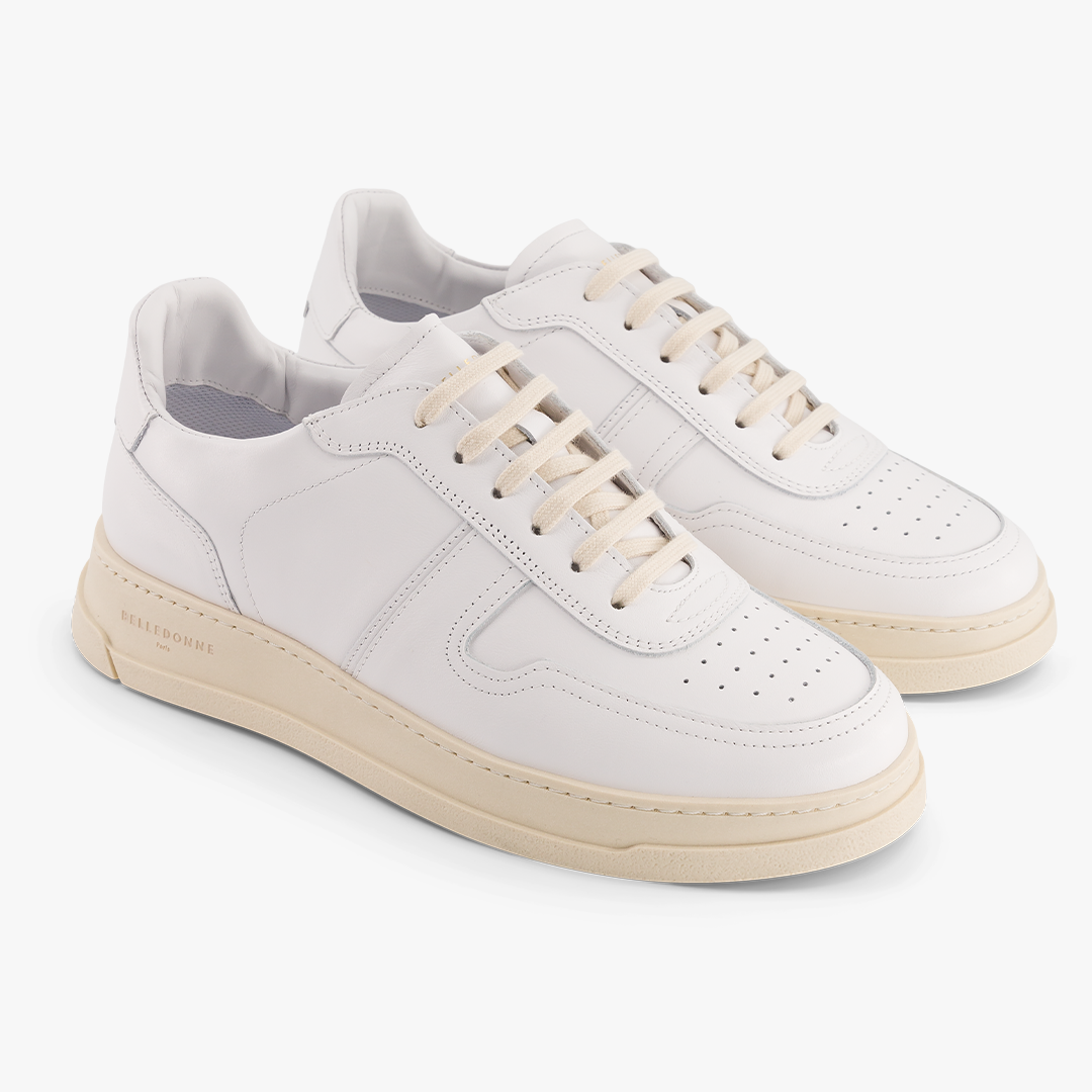 Baskets blanches en cuir certifié - b5 white