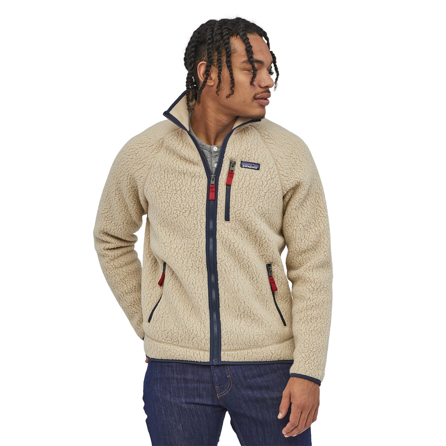 Veste polaire zippée en matière recyclée | écru "retro pile el cap khaki"