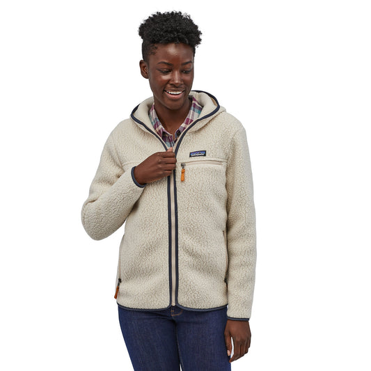 Polaire à capuche zippée en matière recyclée | écru "w's retro pile hoody pelican"