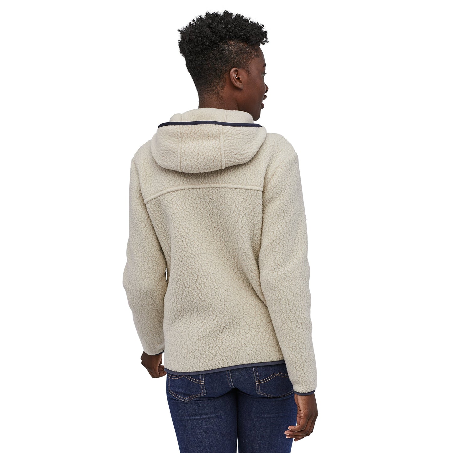 Polaire à capuche zippée en matière recyclée | écru "w's retro pile hoody pelican"