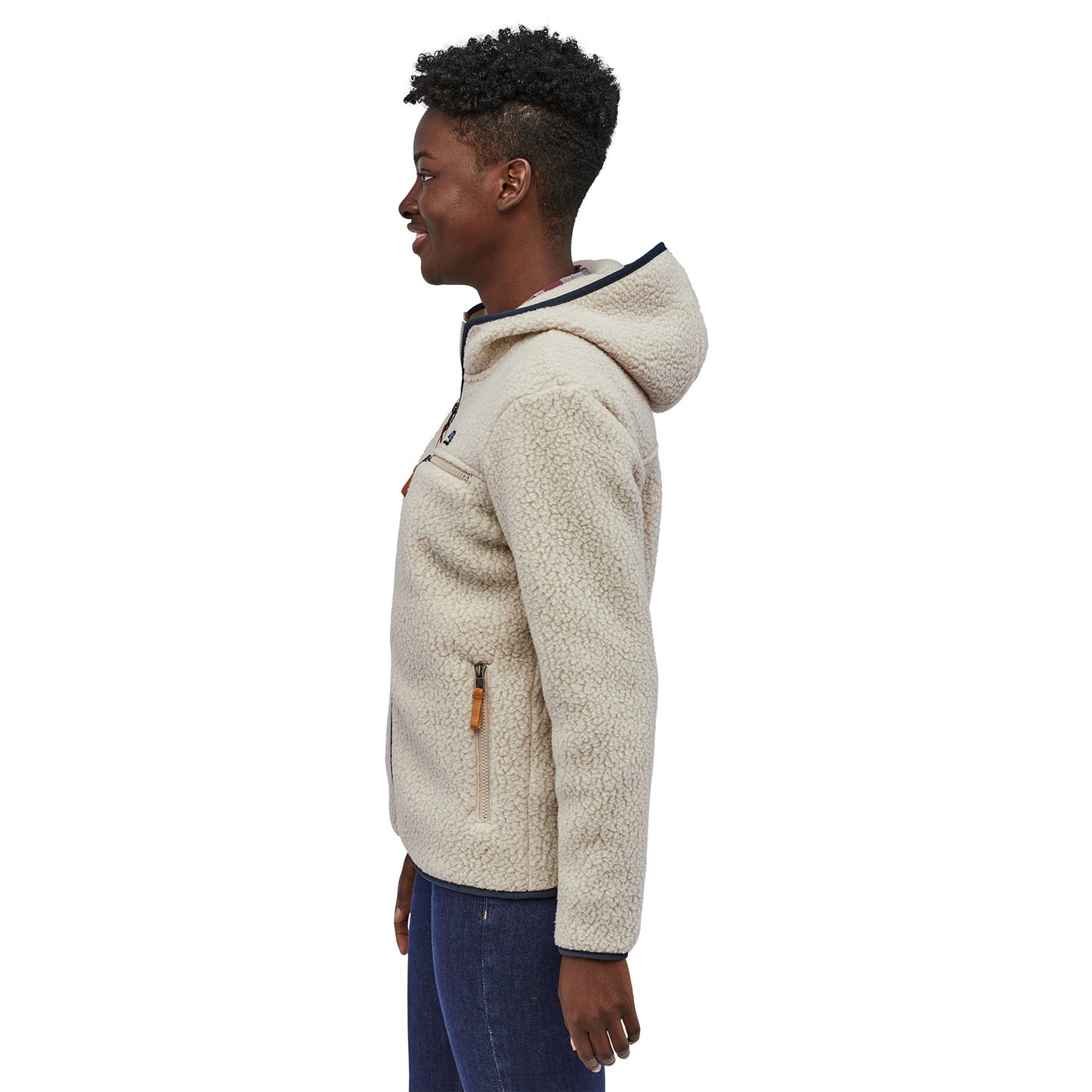 Polaire à capuche zippée en matière recyclée | écru "w's retro pile hoody pelican"