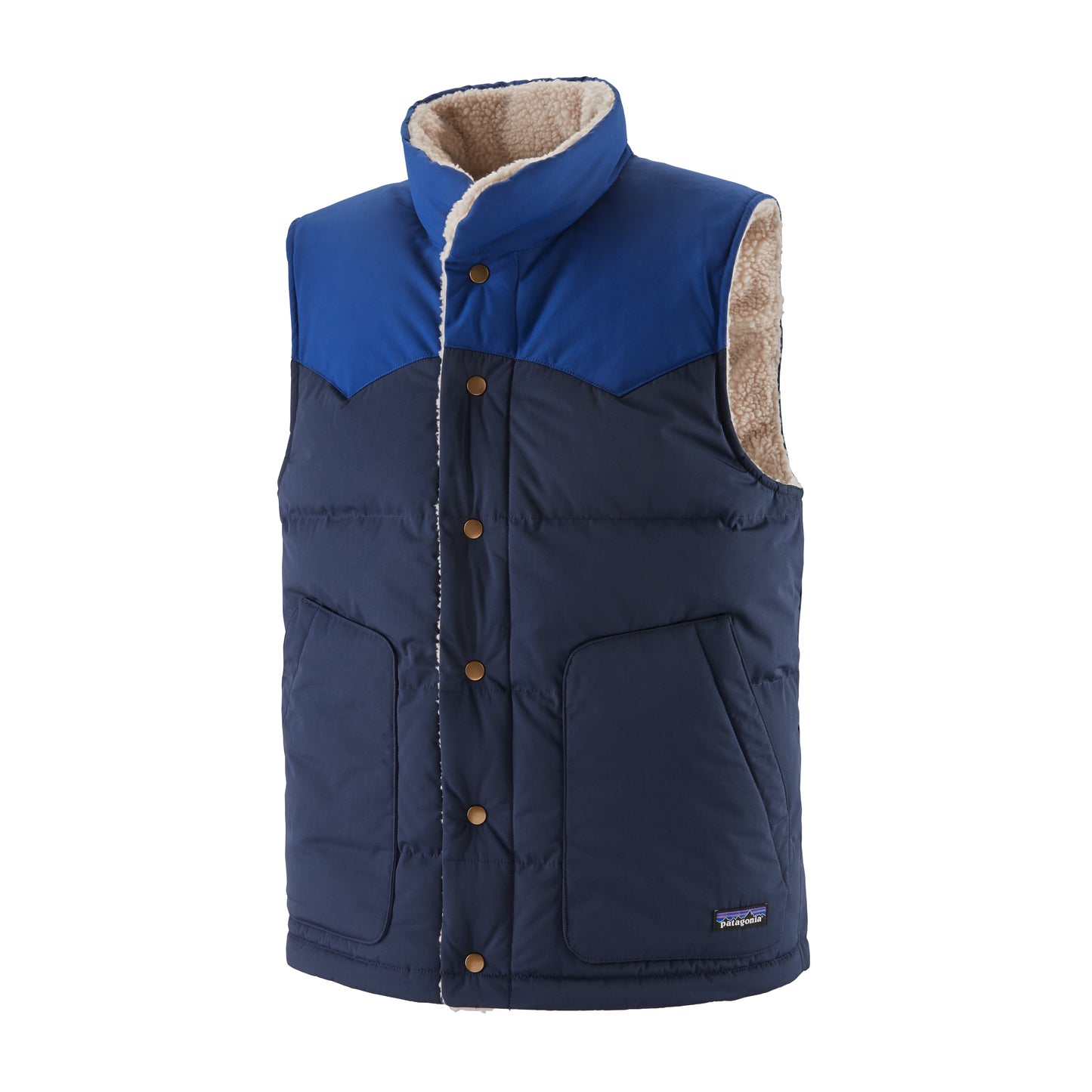 Veste réversible sans manches marine et polaire en recyclé - bivy down