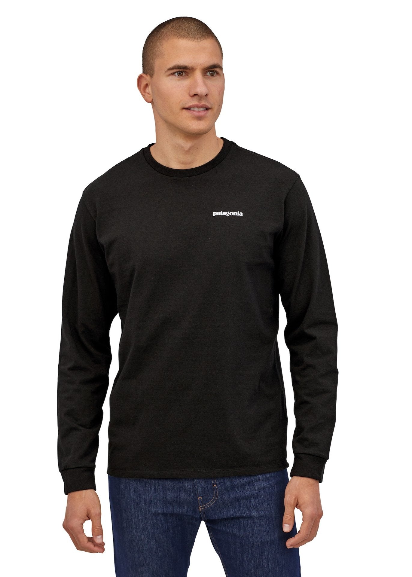 T-shirt manches longues en matières recyclées | noir "responsibili-tee black"