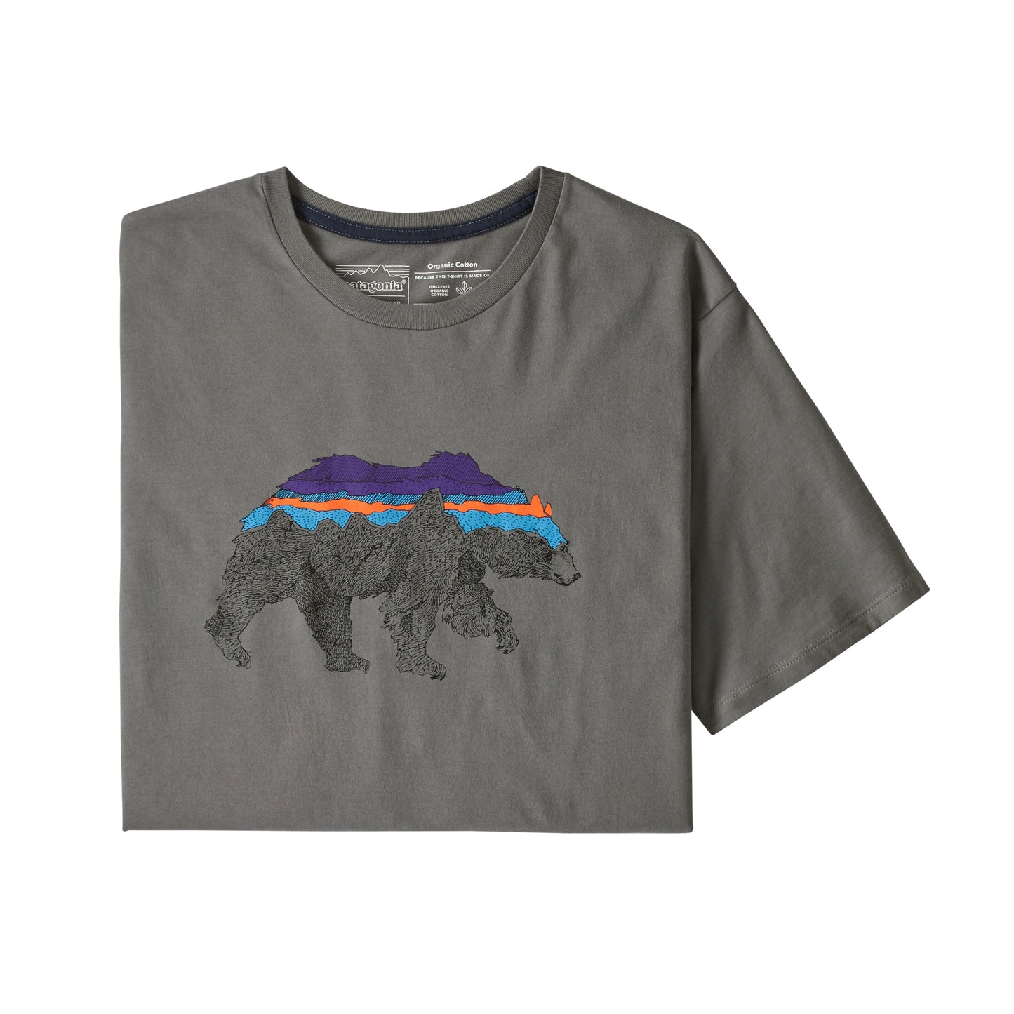 T-shirt gris imprimé en coton bio - Back for good