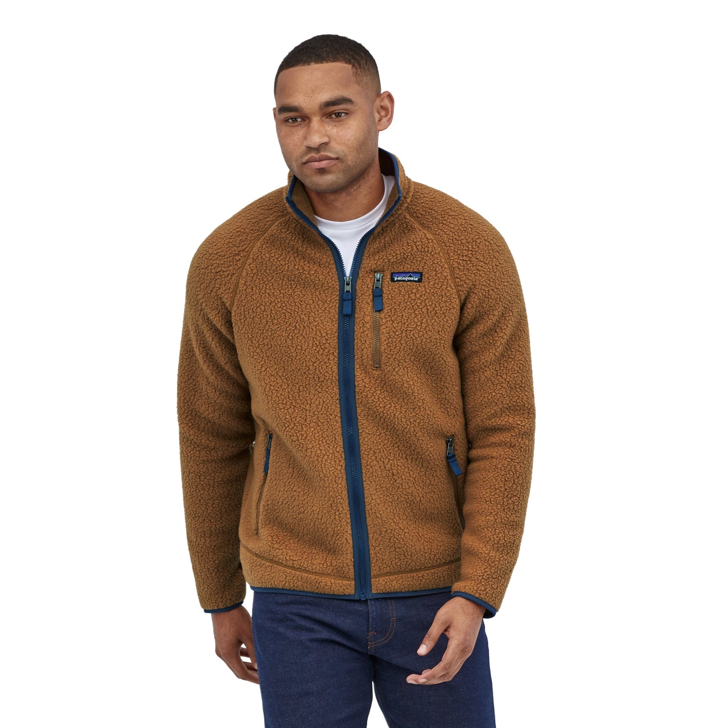 Veste polaire zippée en matière recyclée | marron "retro pile bear brown"