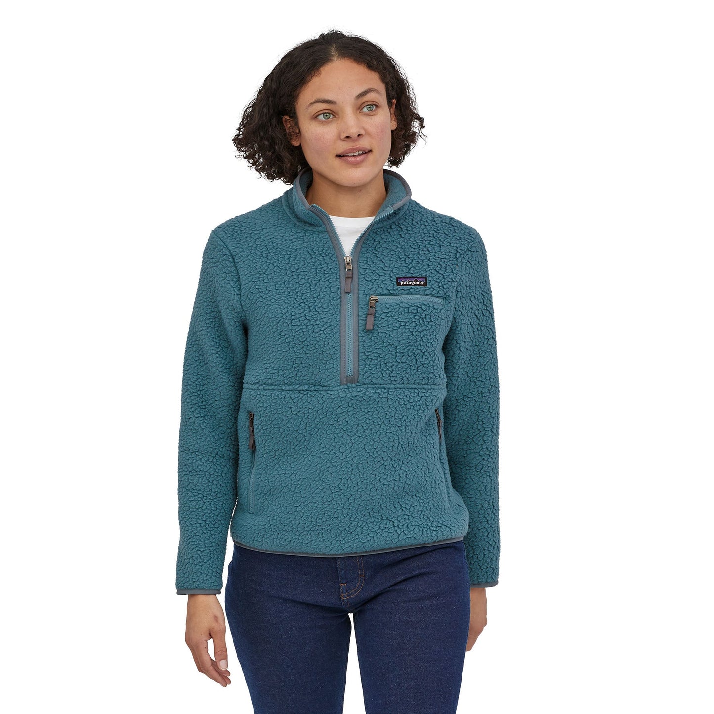 Sweat polaire bleue en matière recyclée - W's Retro Pile Marsupial abalone blue