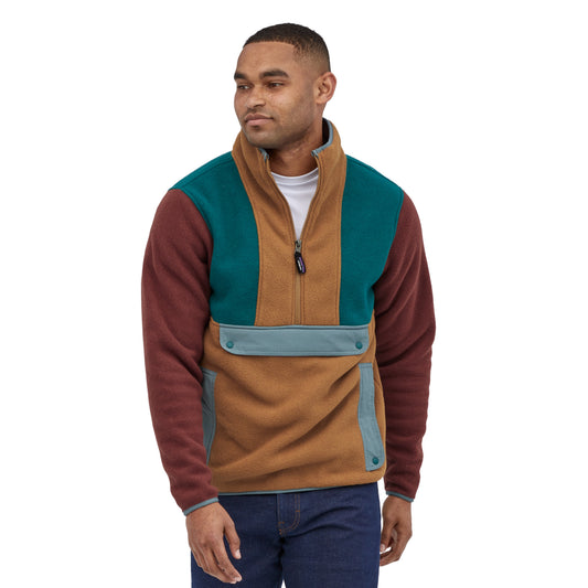 Polaire col zippé tricolore en recyclé - synch bear brown