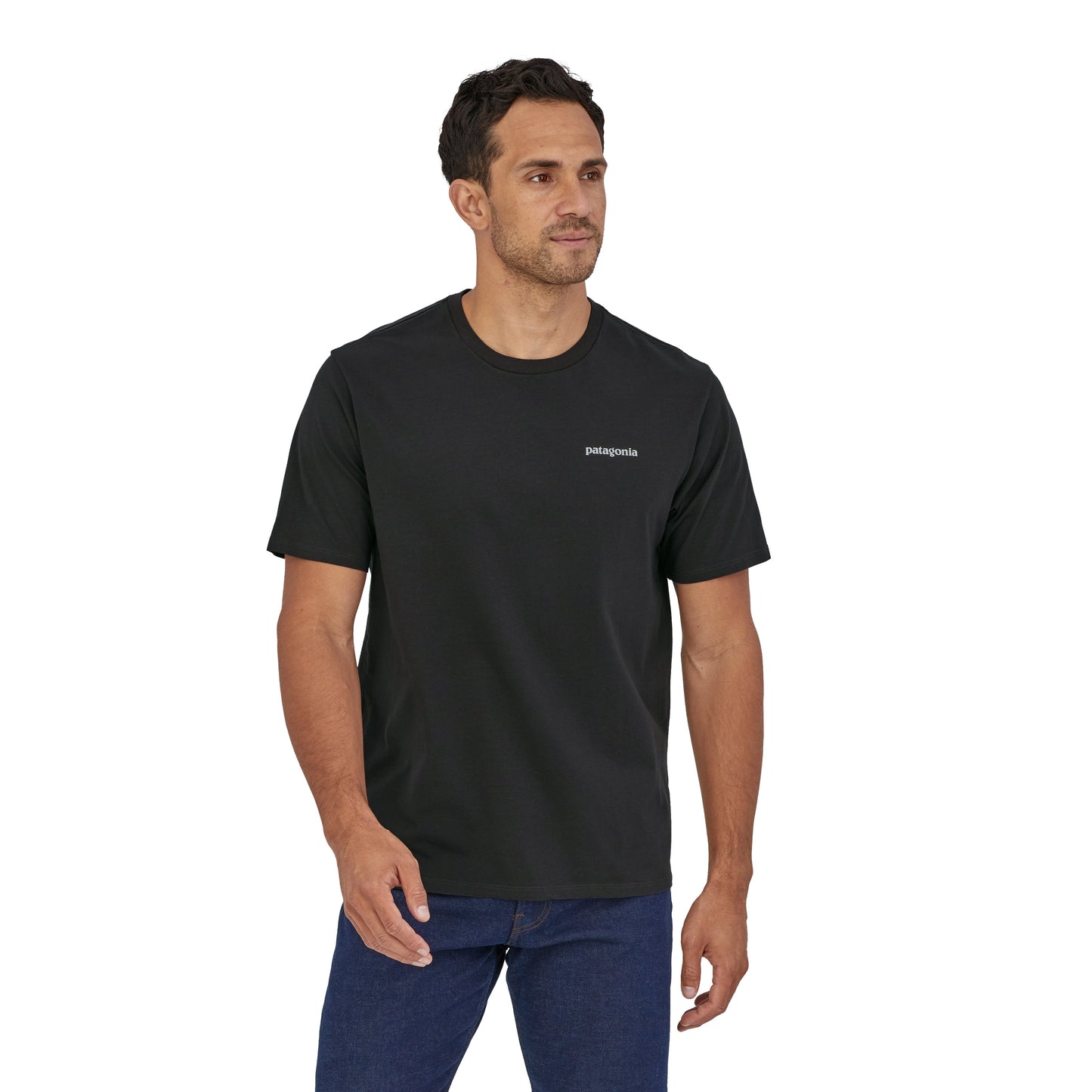 T-shirt noir imprimé en coton - P-6 Mission Regenerative Organic Pilot Cotton ink black