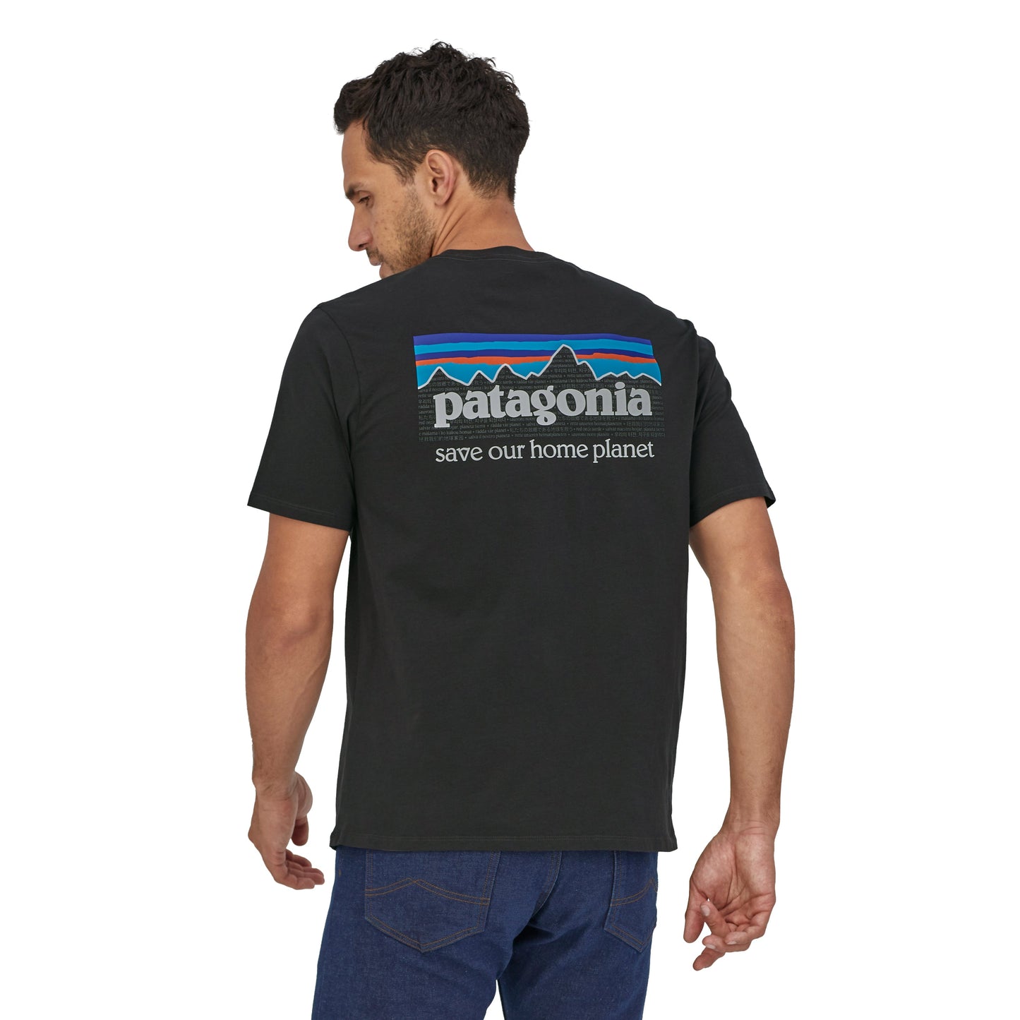 T-shirt noir imprimé en coton - P-6 Mission Regenerative Organic Pilot Cotton ink black