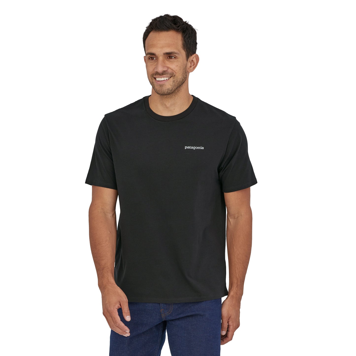 T-shirt noir imprimé en coton - P-6 Mission Regenerative Organic Pilot Cotton ink black