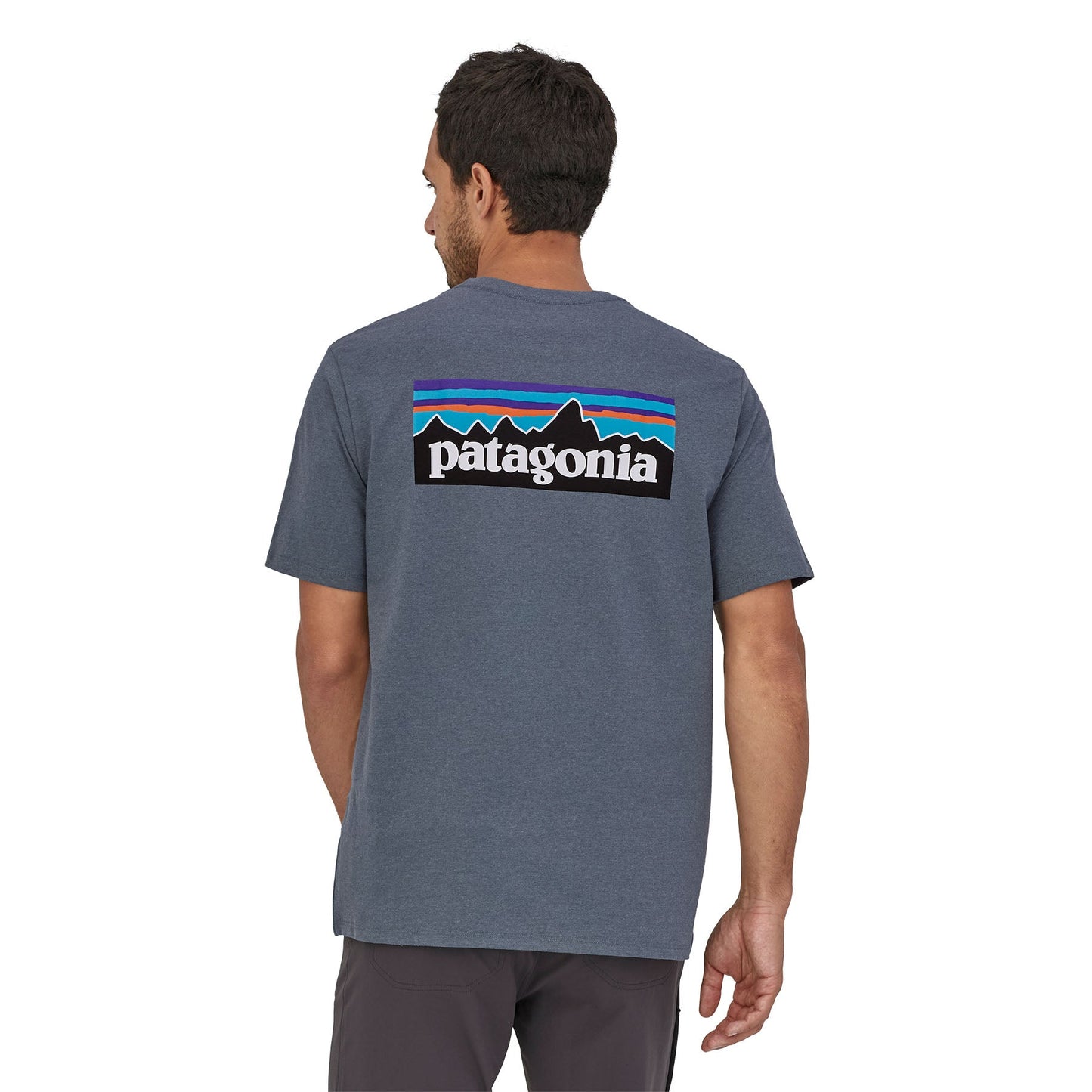 T-shirt imprimé gris en coton bio - P-6 Logo Responsibili-Tee plume grey