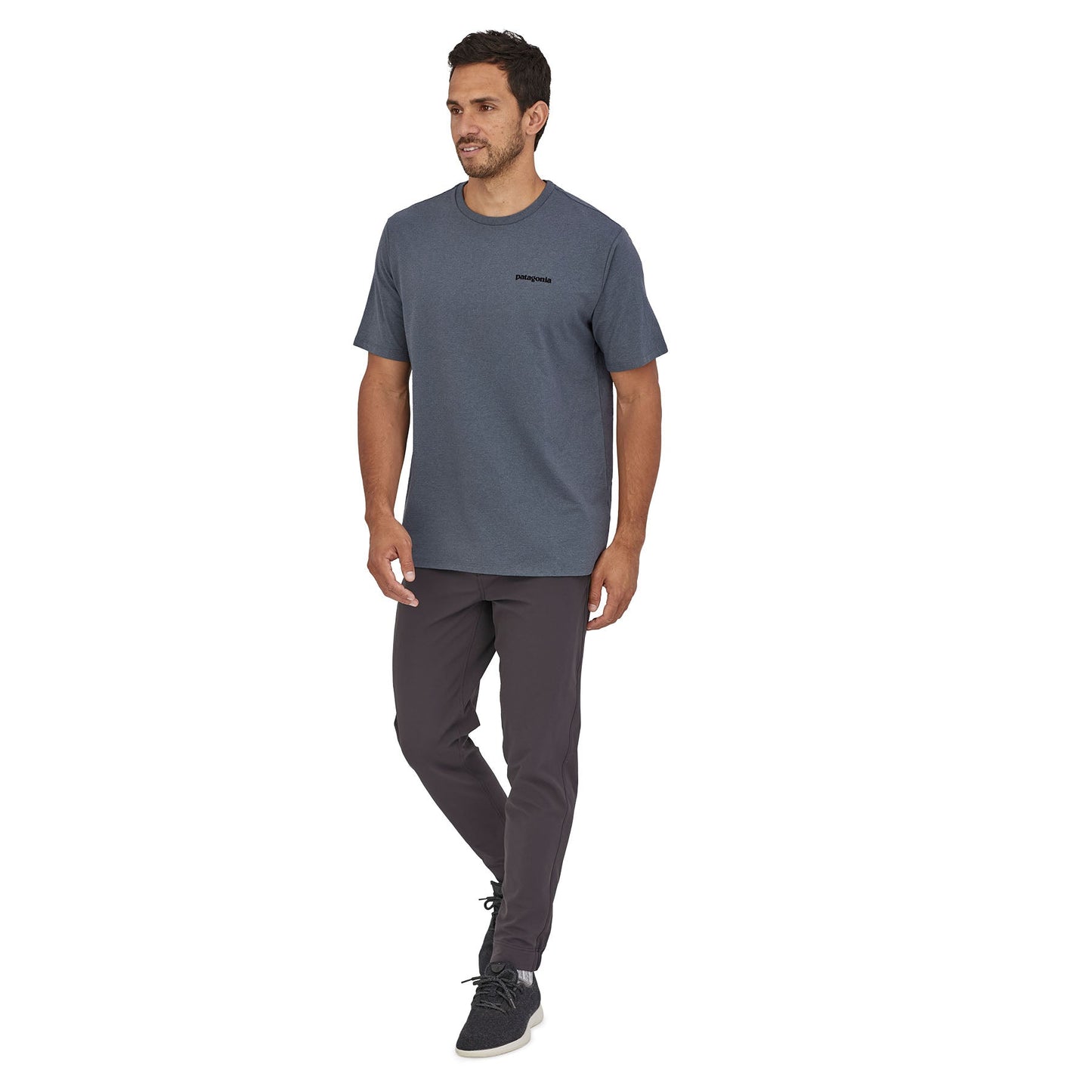 T-shirt imprimé gris en coton bio - P-6 Logo Responsibili-Tee plume grey