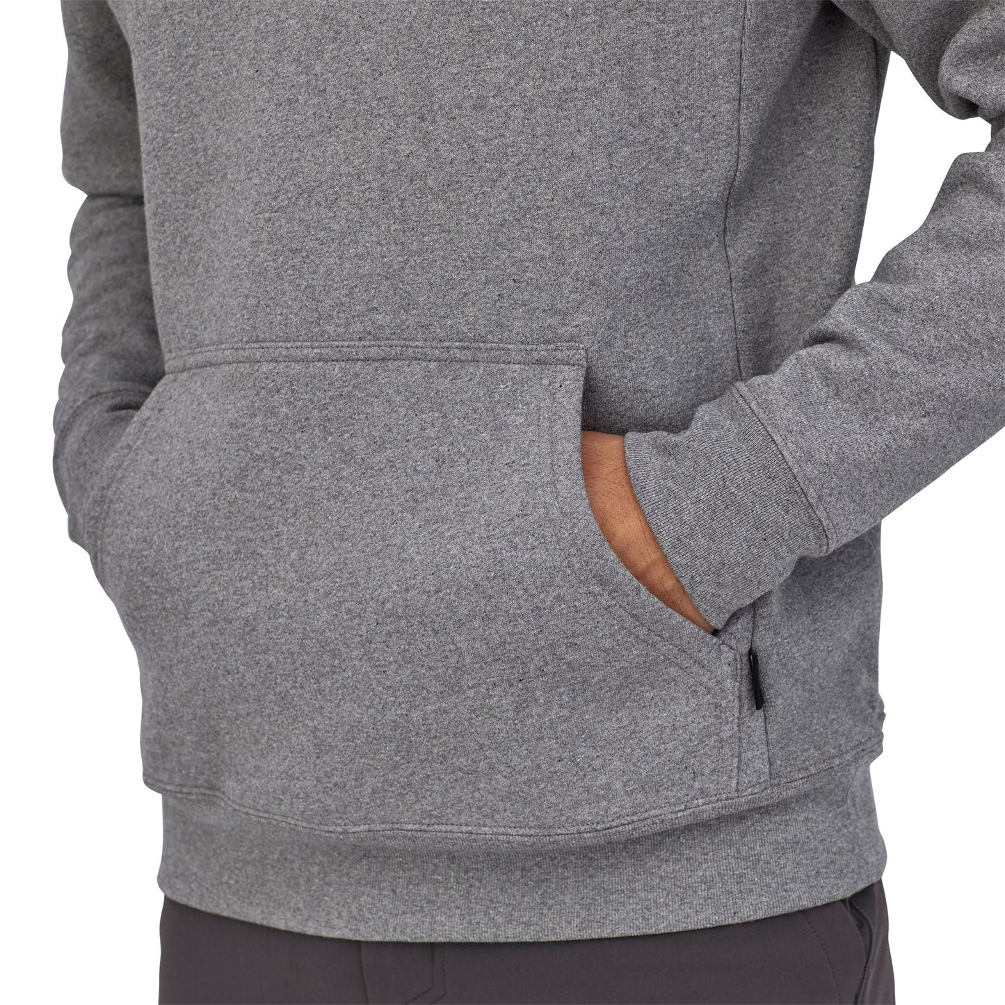 Sweat à capuche gris en coton bio et matière recyclée - p-6 label uprisal hoody gravel heather