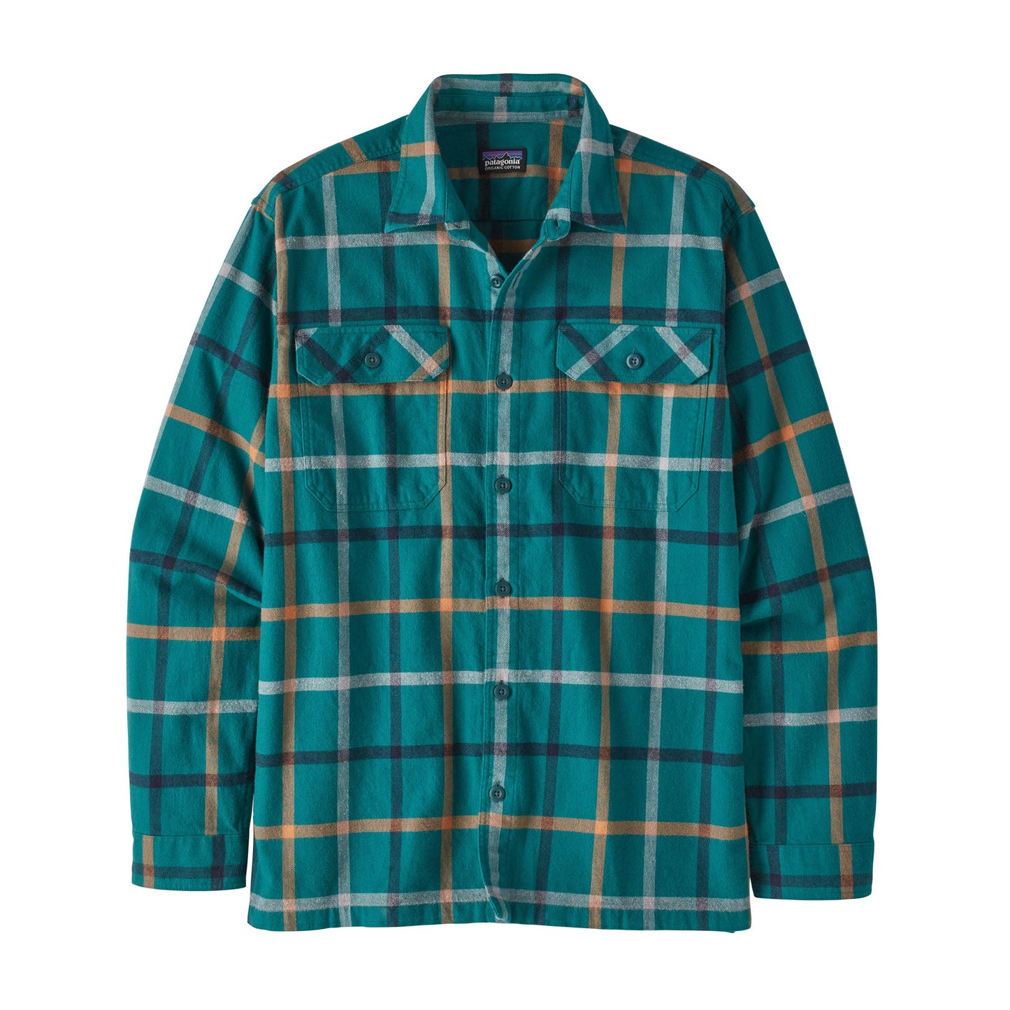 Chemise à carreaux en flanelle de coton bio | Vert "organic cotton fjord flannel borealis green