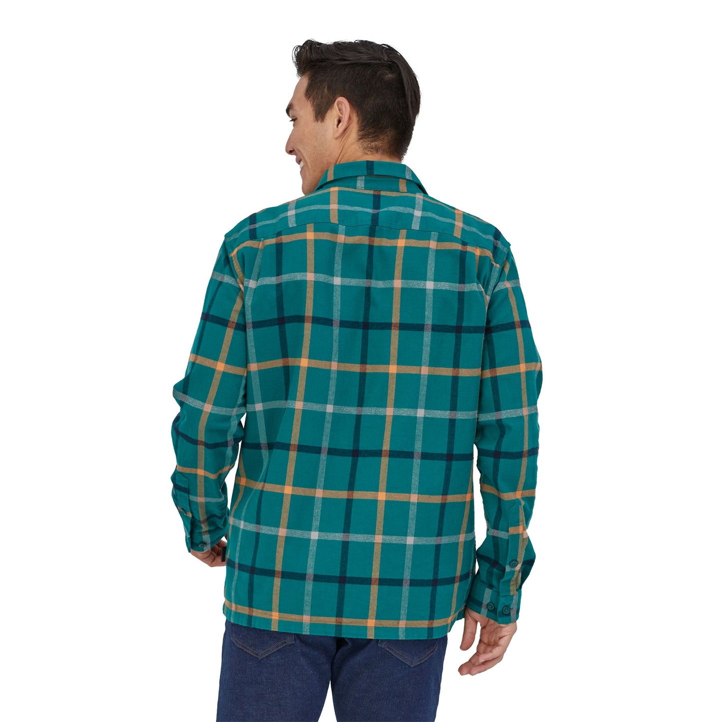 Chemise à carreaux en flanelle de coton bio | Vert "organic cotton fjord flannel borealis green