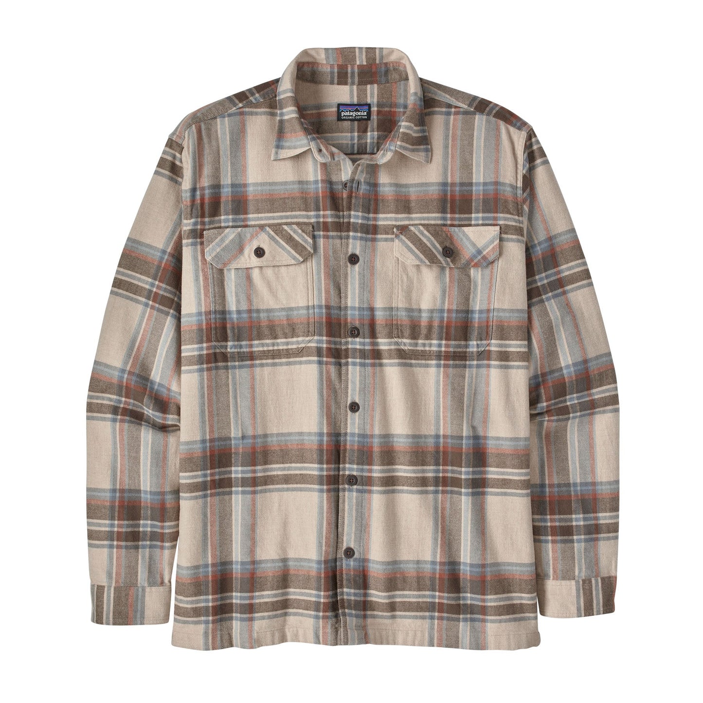 Chemise à carreaux en flanelle de coton bio | Écru "organic cotton fjord flannel nautilus tan"