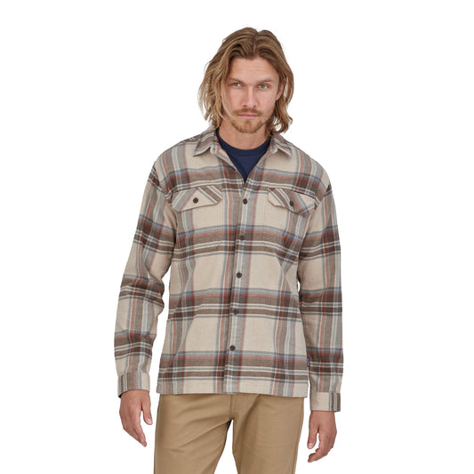 Chemise à carreaux en flanelle de coton bio | Écru "organic cotton fjord flannel nautilus tan"