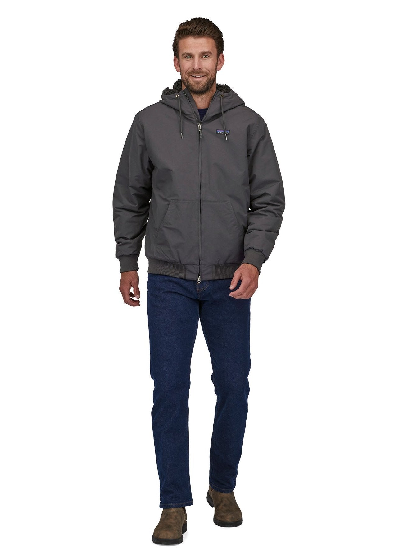 Manteau doublé polaire en recyclé | noir "lined isthmus hoody ink black"