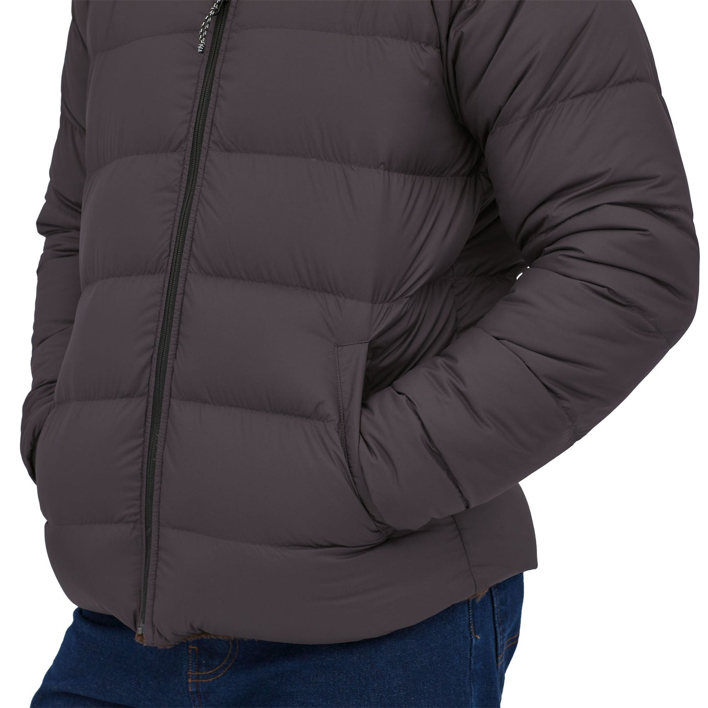 Doudoune réversible polaire en recyclé | noir "m's reversible silent down jkt ink black"