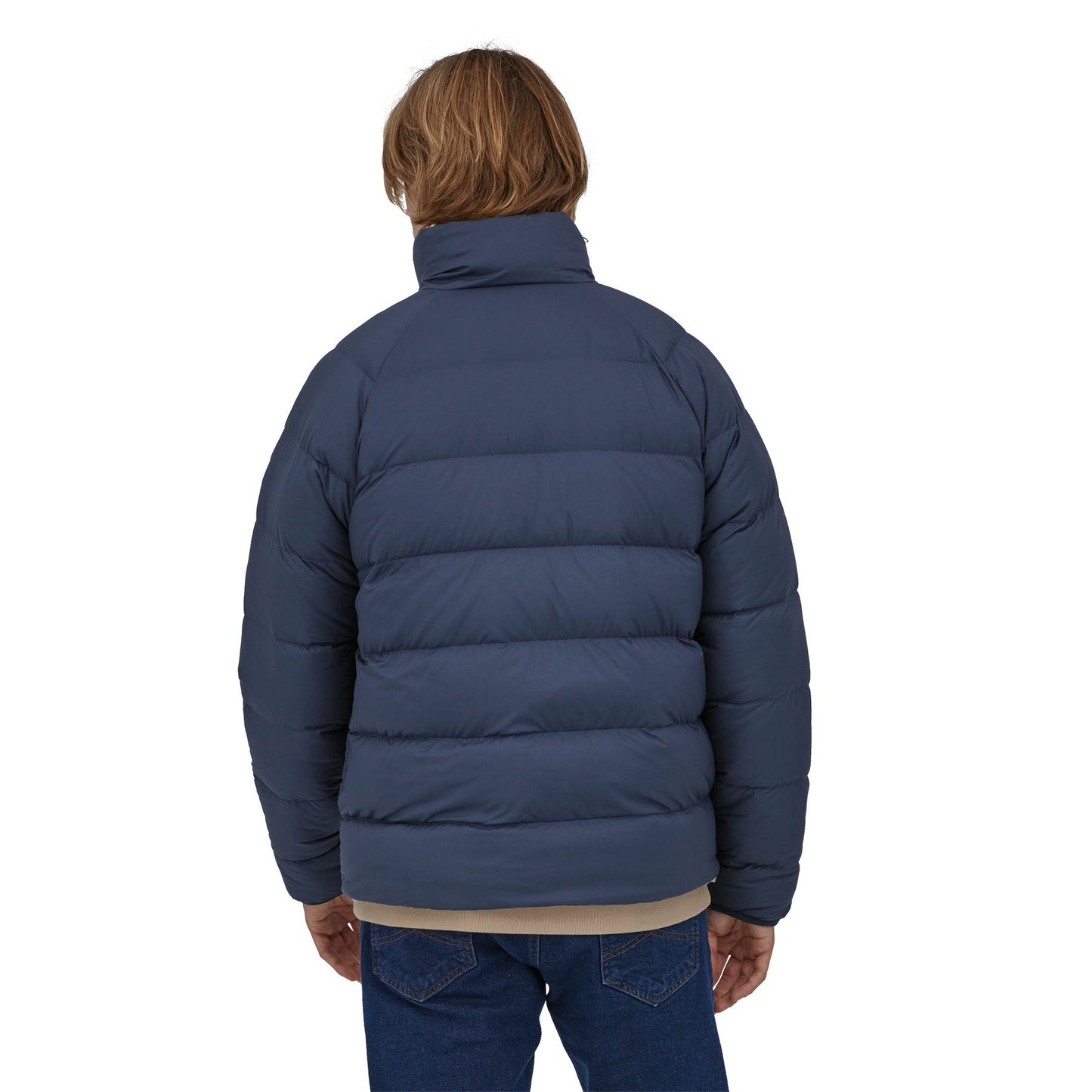 Doudoune réversible polaire en recyclé | marine écru "m's reversible silent down jkt new navy"