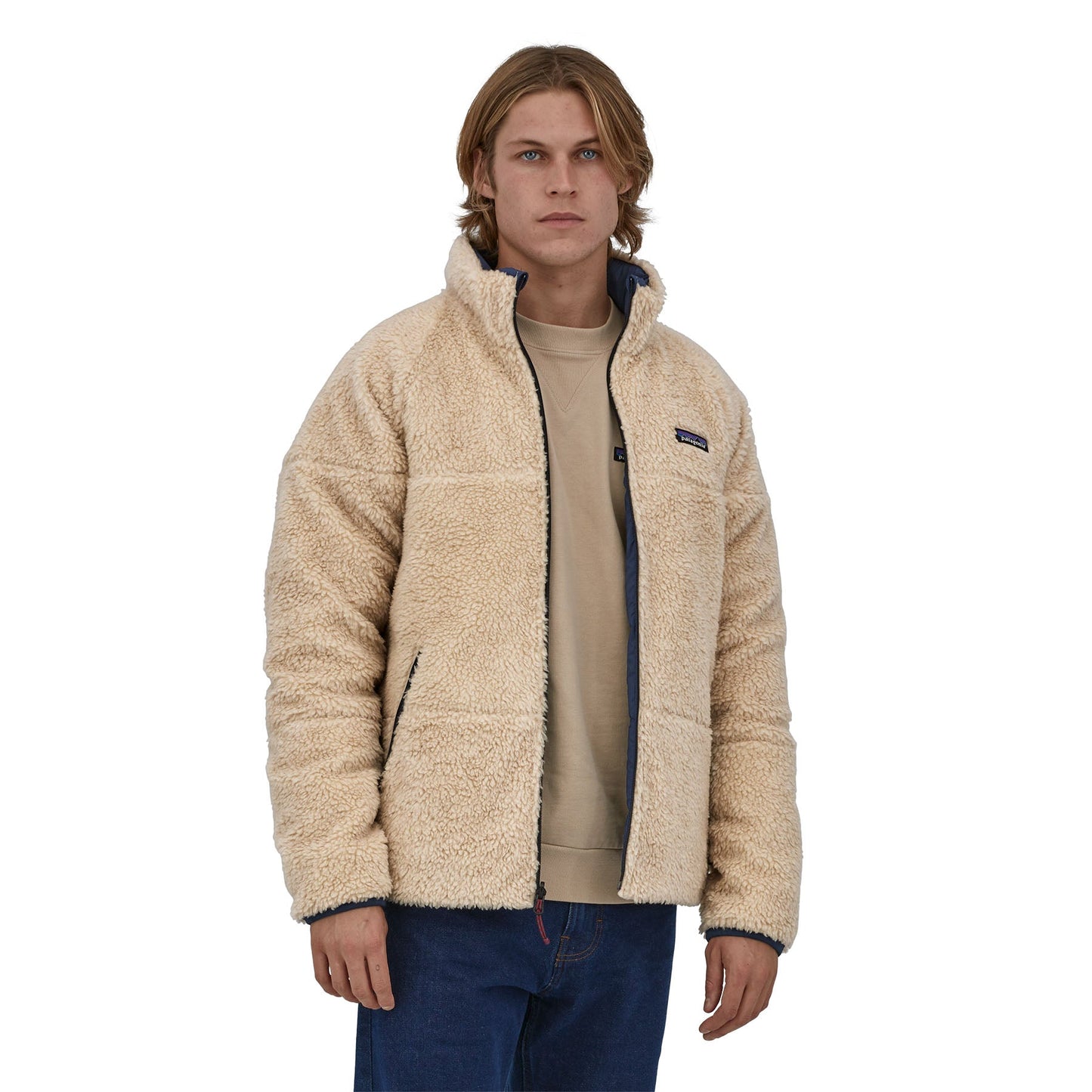 Doudoune réversible polaire en recyclé | marine écru "m's reversible silent down jkt new navy"