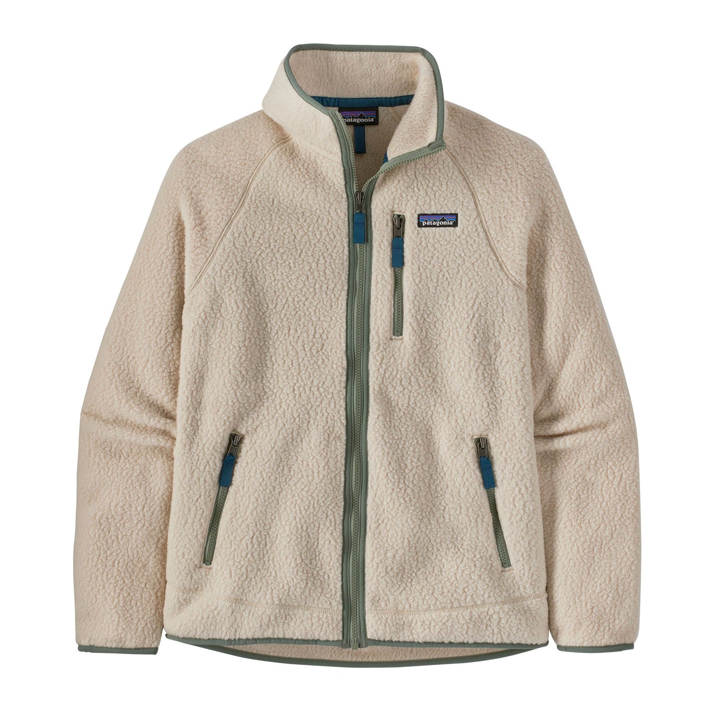 Veste polaire zippée en matière recyclée | beige "retro pile dark natural"