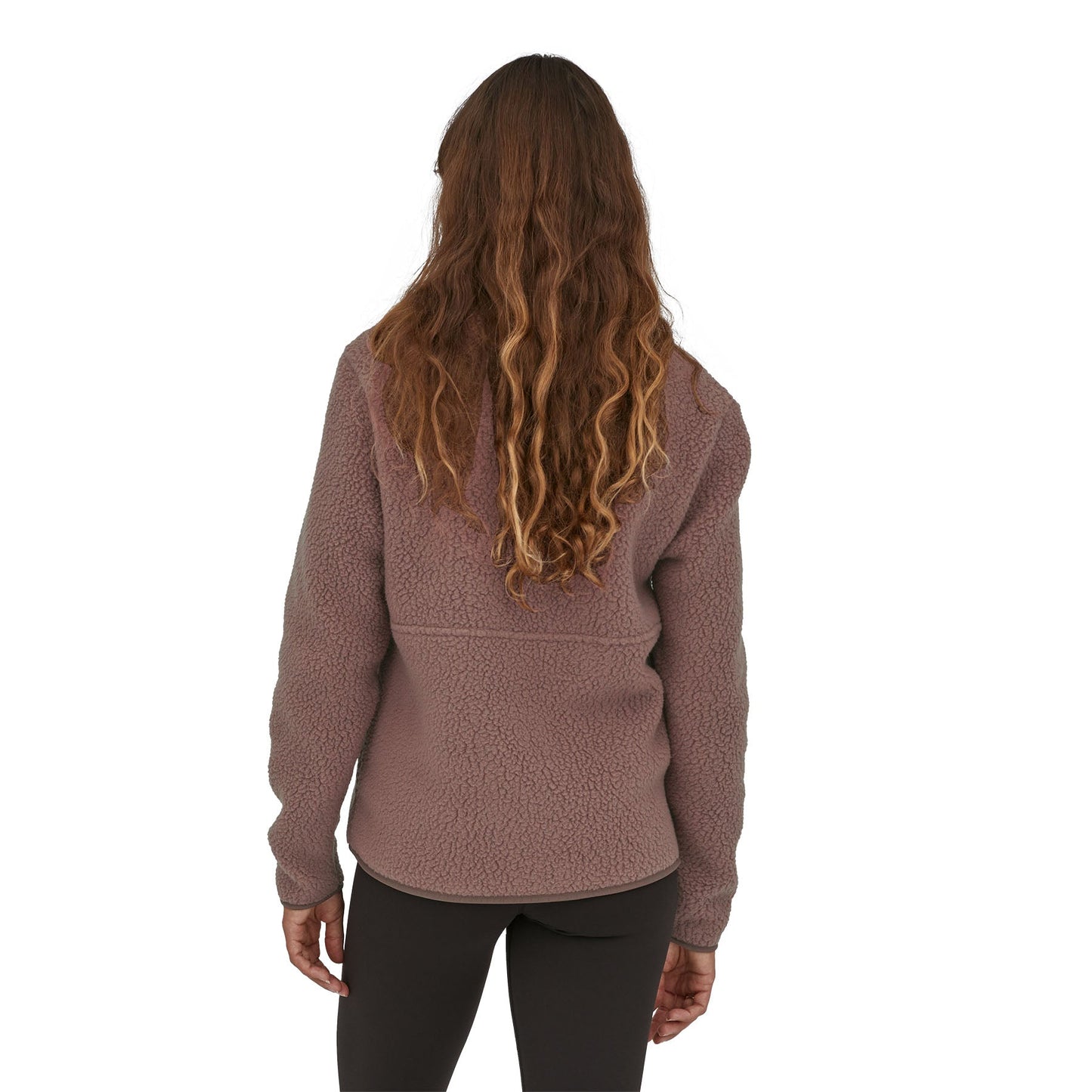 Polaire col zippé en recyclé | marron "retro pile marsupial dusky brown"