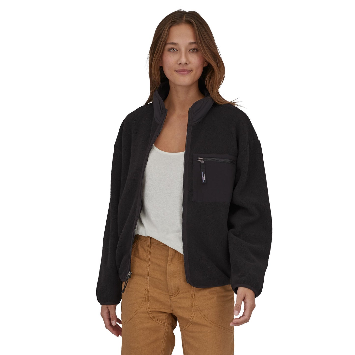Polaire zippée en matière recyclée | Noir "synch jkt black"