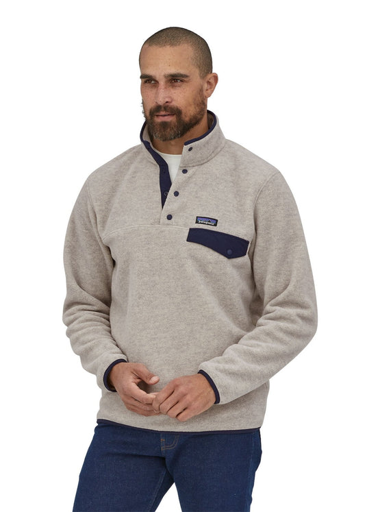 Polaire col boutonné en recyclé | Ecru "synch snap-t p/o oatmeal heather"