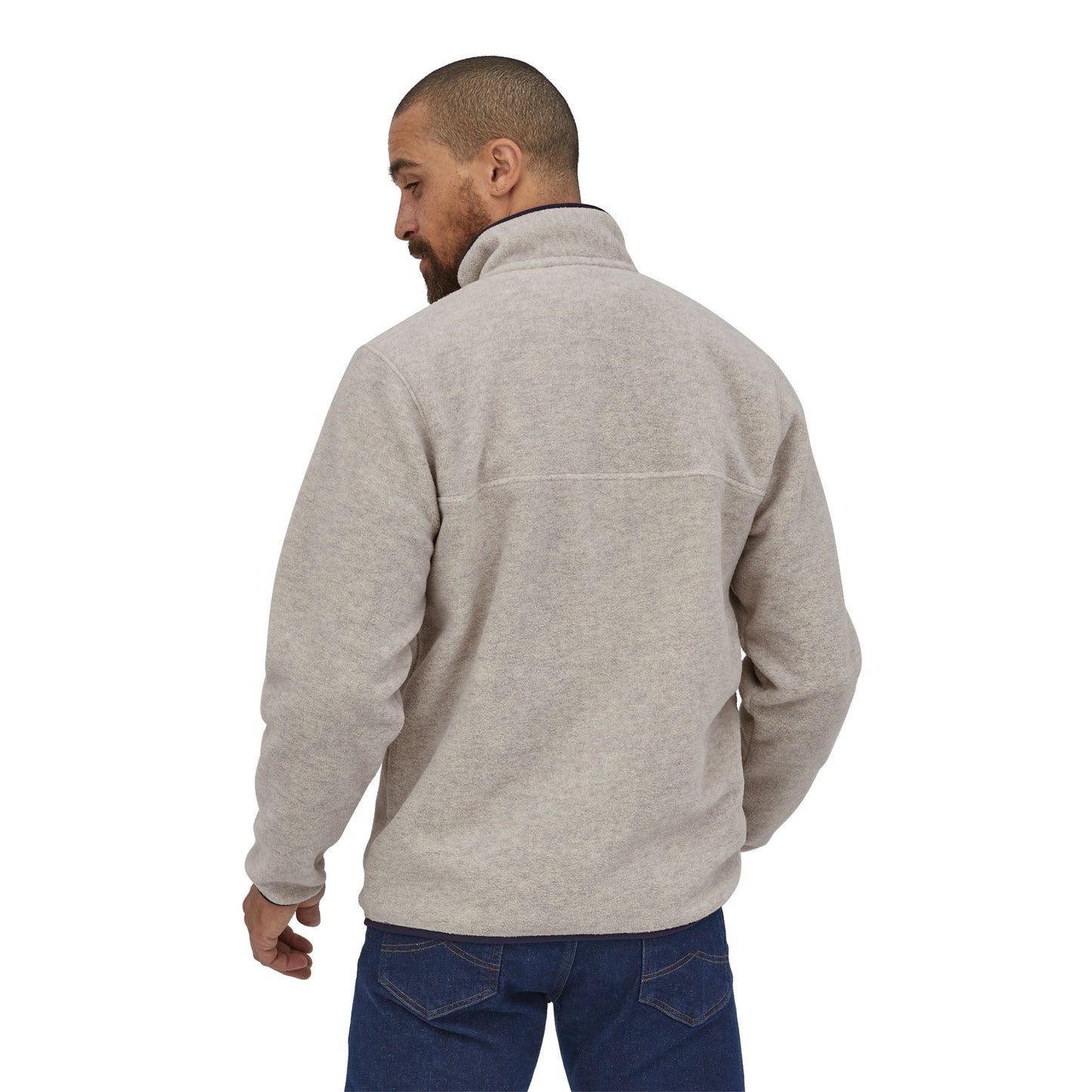 Polaire col boutonné en recyclé | Ecru "synch snap-t p/o oatmeal heather"