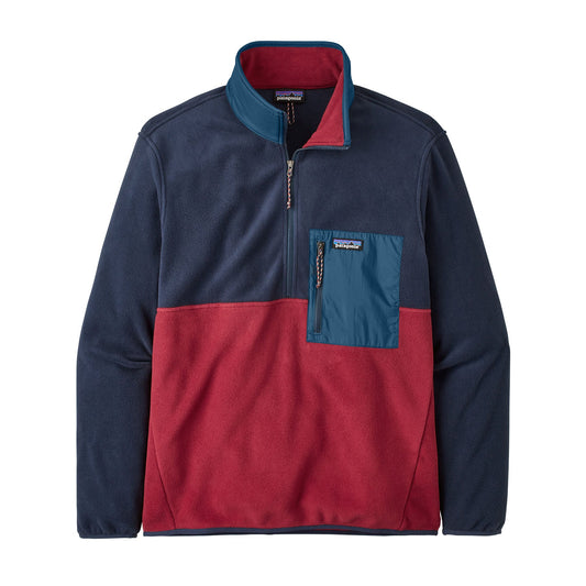 Polaire col zippé en recyclé | Tricolore "microdini 1/2 zip p/o wax red"