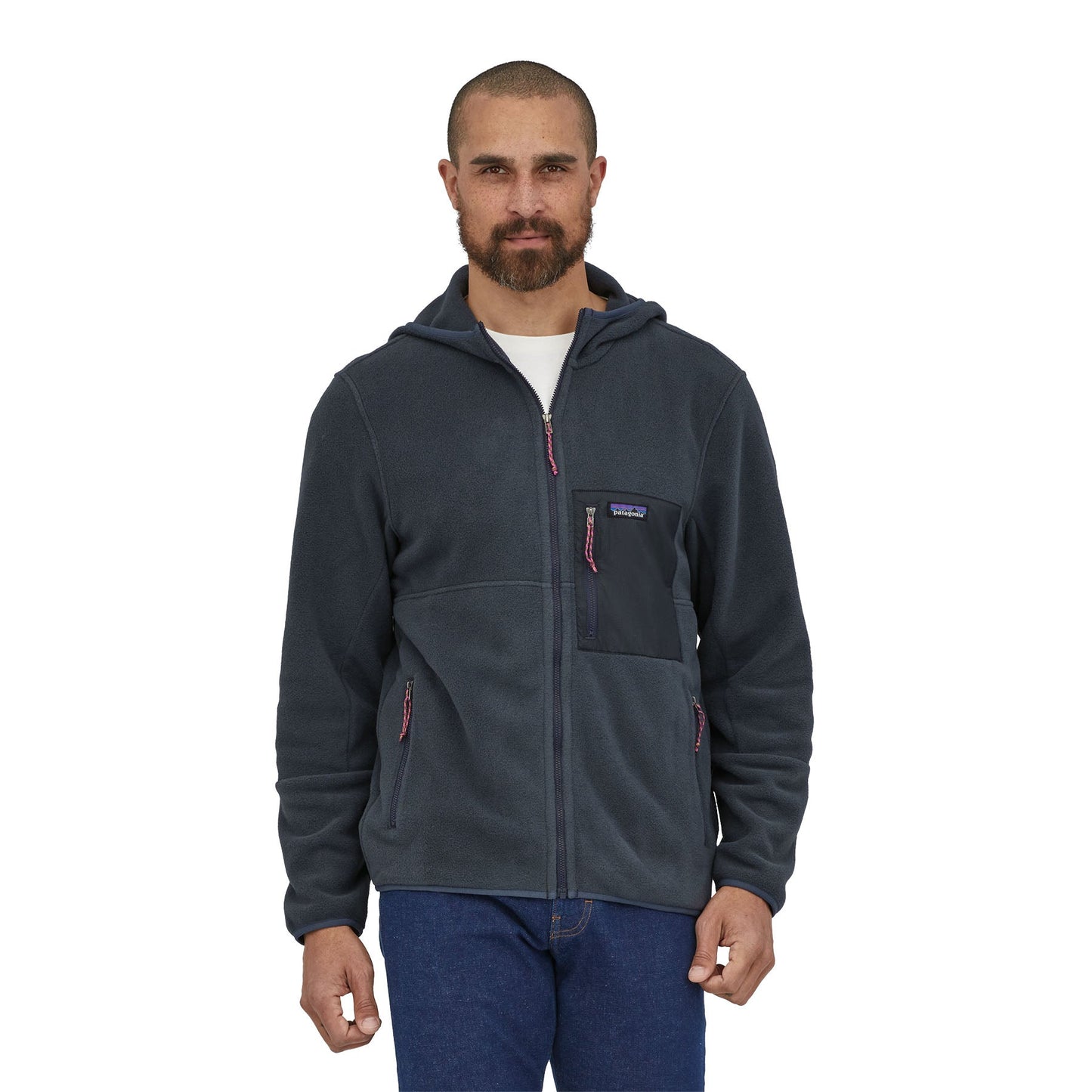 Polaire à capuche en recyclé | Bleu "microdini hoody pitch blue"